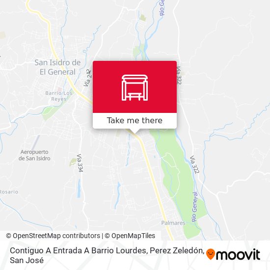 Mapa de Contiguo A Entrada A Barrio Lourdes, Perez Zeledón