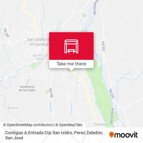 Mapa de Contiguo A Entrada Ctp San Isidro, Perez Zeledón