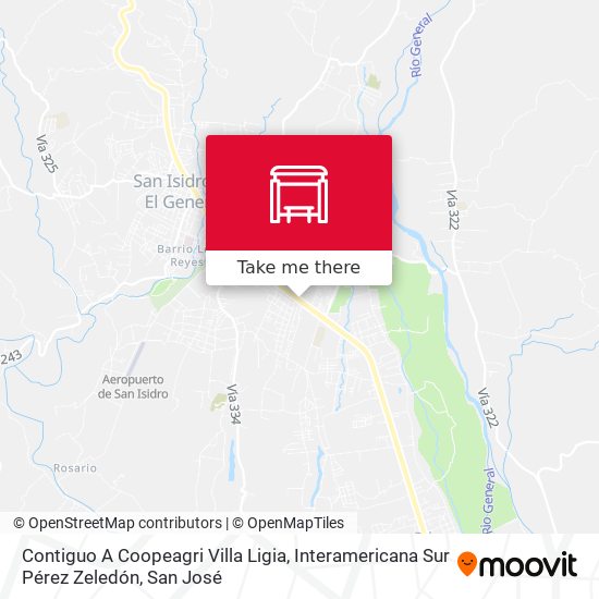Contiguo A Coopeagri Villa Ligia, Interamericana Sur Pérez Zeledón map