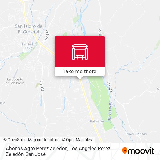 Mapa de Abonos Agro Perez Zeledón, Los Ángeles Perez Zeledón