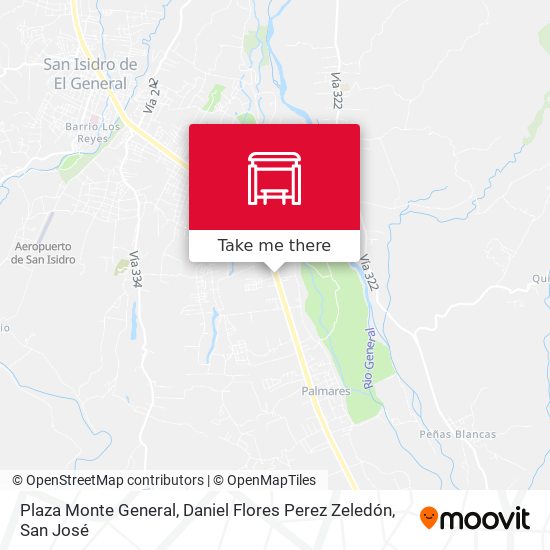 Plaza Monte General, Daniel Flores Perez Zeledón map