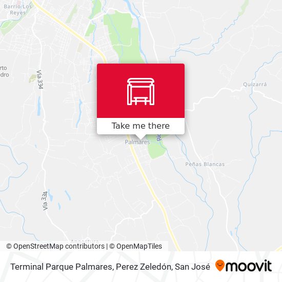 Mapa de Terminal Parque Palmares, Perez Zeledón