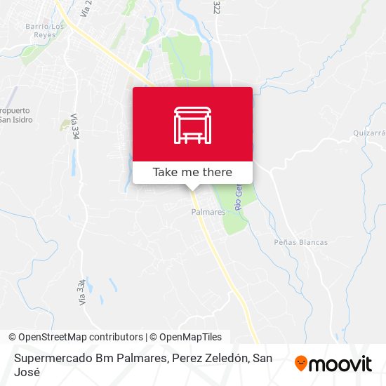 Supermercado Bm Palmares, Perez Zeledón map