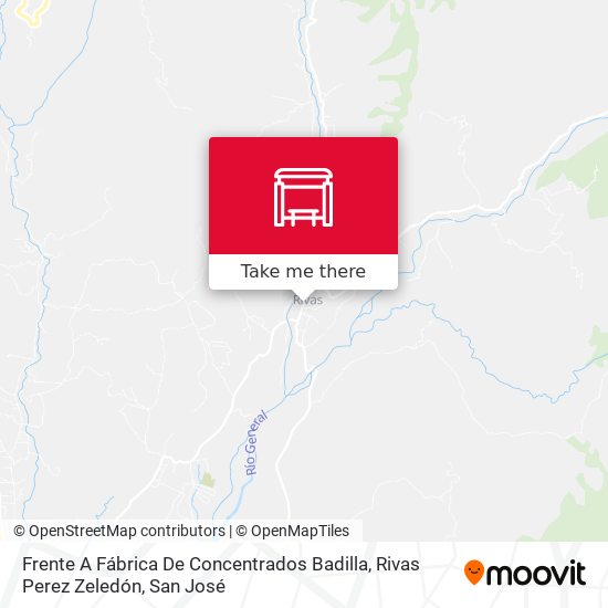 Frente A Fábrica De Concentrados Badilla, Rivas Perez Zeledón map