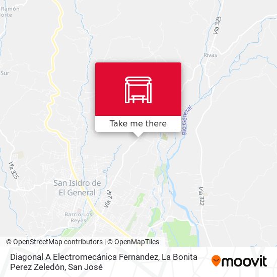 Diagonal A Electromecánica Fernandez, La Bonita Perez Zeledón map