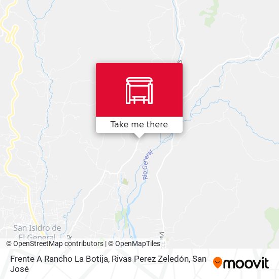 Frente A Rancho La Botija, Rivas Perez Zeledón map