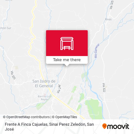 Frente A Finca Cajuelas, Sinaí Perez Zeledón map