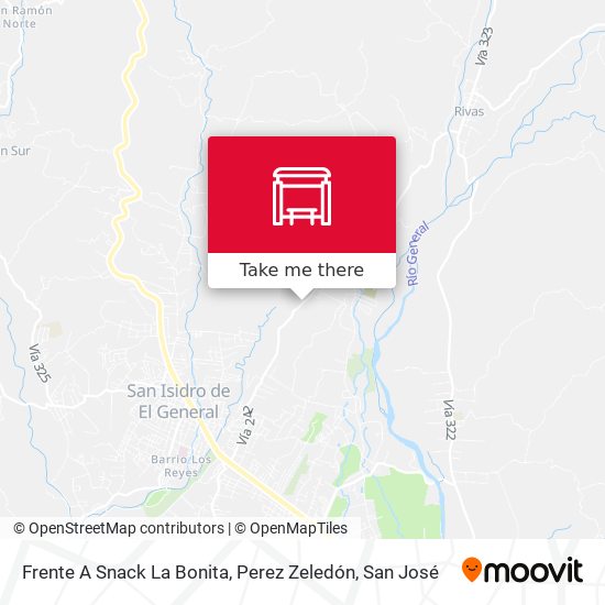 Mapa de Frente A Snack La Bonita, Perez Zeledón