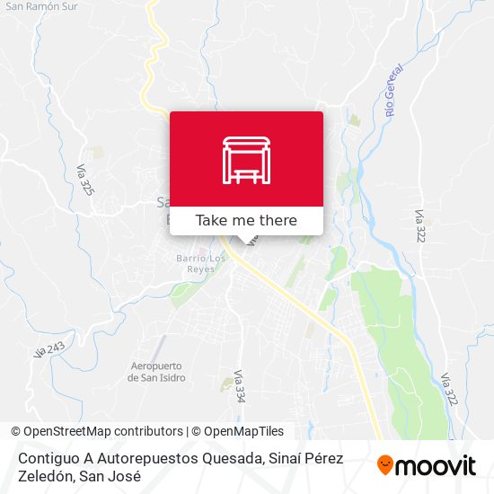Contiguo A Autorepuestos Quesada, Sinaí Pérez Zeledón map
