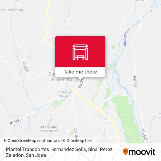 Plantel Transportes Hernandez Solis, Sinaí Pérez Zeledón map