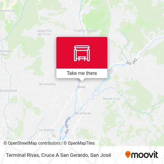 Terminal Rivas, Cruce A San Gerardo map