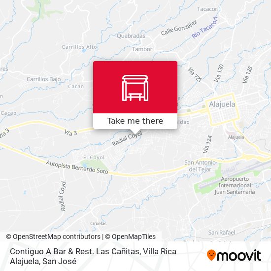 Contiguo A Bar & Rest. Las Cañitas, Villa Rica Alajuela map