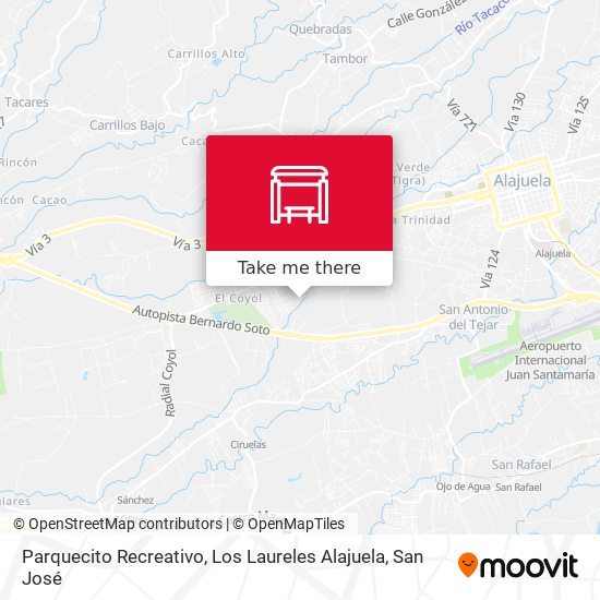 Parquecito Recreativo, Los Laureles Alajuela map