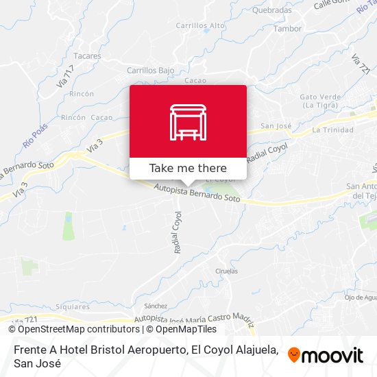 Mapa de Frente A Hotel Bristol Aeropuerto, El Coyol Alajuela