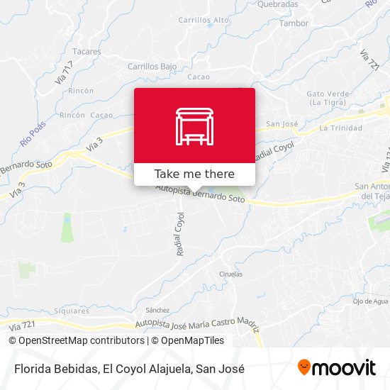 Mapa de Florida Bebidas, El Coyol Alajuela