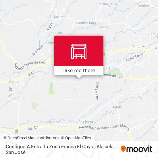 Contiguo A Entrada Zona Franca El Coyol, Alajuela map
