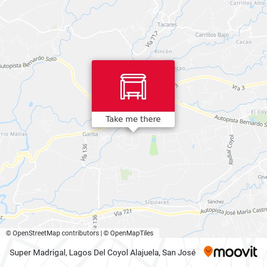 Super Madrigal, Lagos Del Coyol Alajuela map