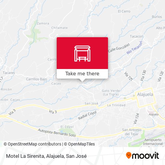 Mapa de Motel La Sirenita, Alajuela