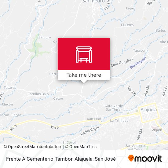 Mapa de Frente A Cementerio Tambor, Alajuela