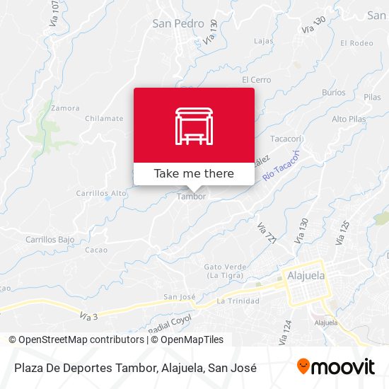 Mapa de Plaza De Deportes Tambor, Alajuela