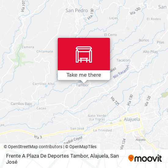 Frente A Plaza De Deportes Tambor, Alajuela map