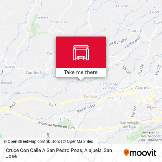 Cruce Con Calle A San Pedro Poas, Alajuela map