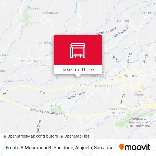 Frente A Musmanni B. San José, Alajuela map