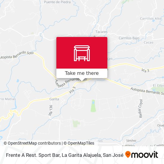 Frente A Rest. Sport Bar, La Garita Alajuela map