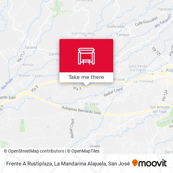 Mapa de Frente A Rustiplaza, La Mandarina Alajuela