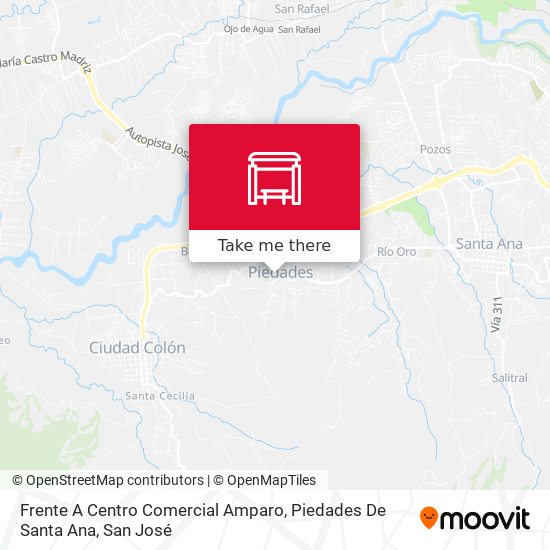 Frente A Centro Comercial Amparo, Piedades De Santa Ana map