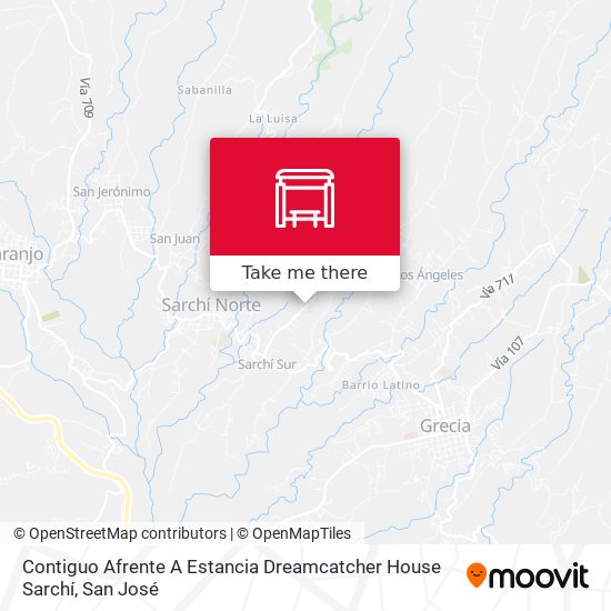 Contiguo Afrente A Estancia Dreamcatcher House Sarchí map