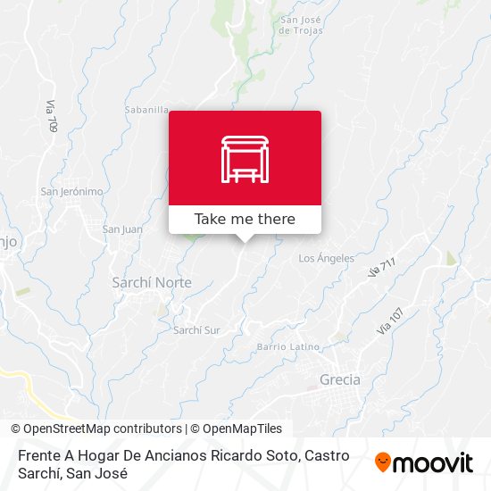 Frente A Hogar De Ancianos Ricardo Soto, Castro Sarchí map