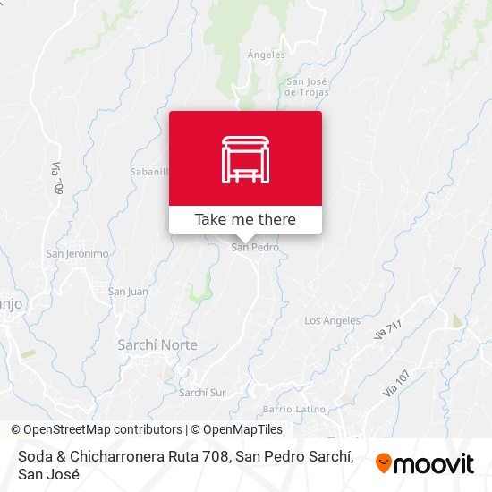 Mapa de Soda & Chicharronera Ruta 708, San Pedro Sarchí
