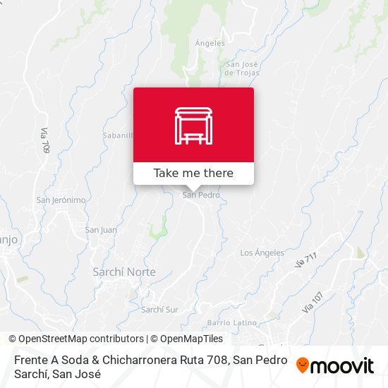 Frente A Soda & Chicharronera Ruta 708, San Pedro Sarchí map
