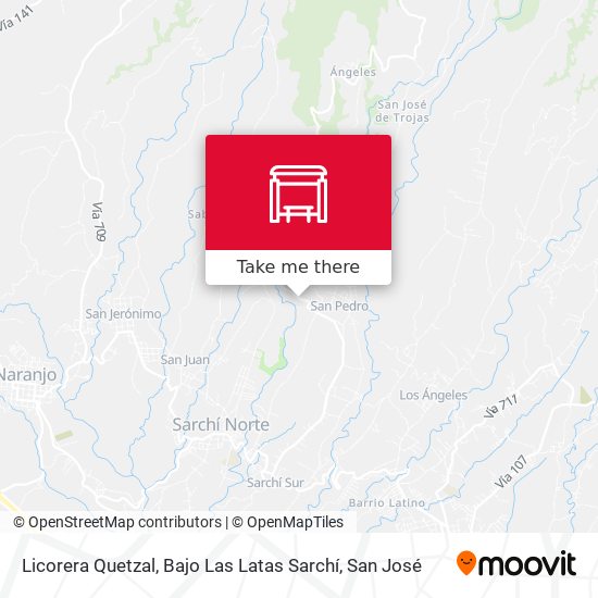 Licorera Quetzal, Bajo Las Latas Sarchí map