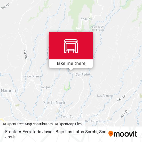 Frente A Ferretería Javier, Bajo Las Latas Sarchí map