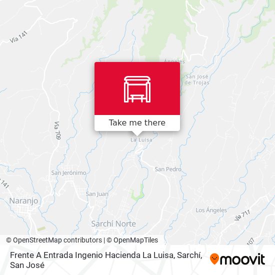 Mapa de Frente A Entrada Ingenio Hacienda La Luisa, Sarchí