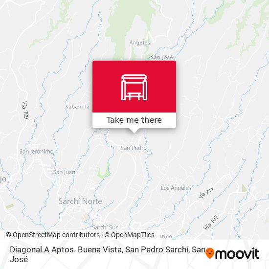 Diagonal A Aptos. Buena Vista, San Pedro Sarchí map