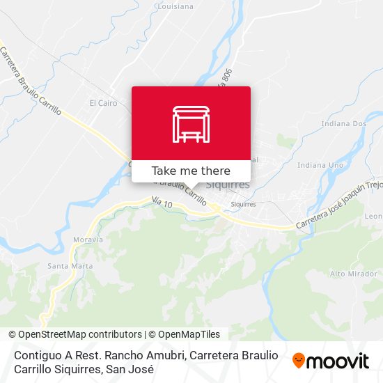 Contiguo A Rest. Rancho Amubri, Carretera Braulio Carrillo Siquirres map