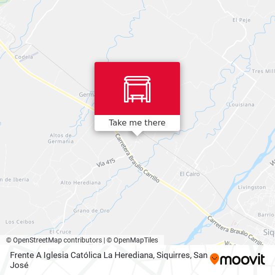 Mapa de Frente A Iglesia Católica La Herediana, Siquirres