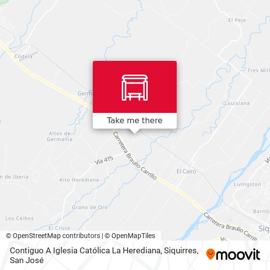 Contiguo A Iglesia Católica La Herediana, Siquirres map