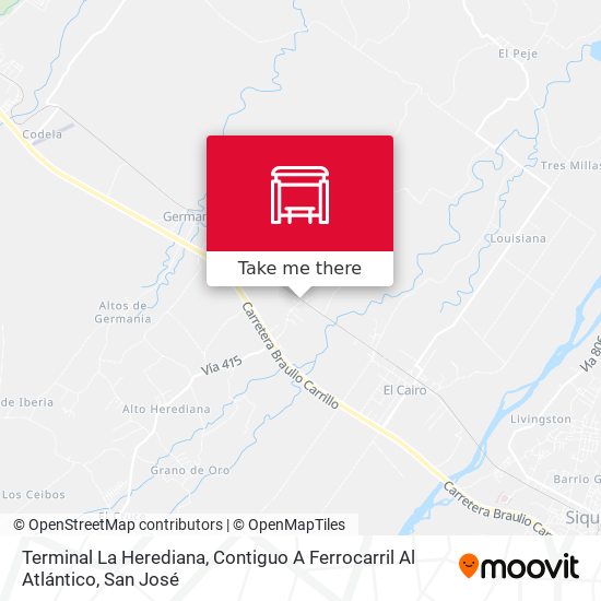 Mapa de Terminal La Herediana, Contiguo A Ferrocarril Al Atlántico