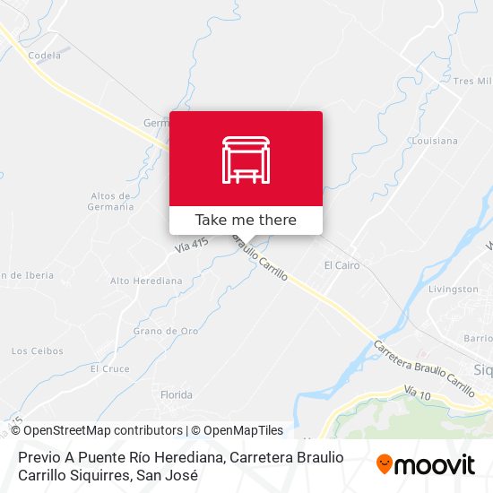 Previo A Puente Río Herediana, Carretera Braulio Carrillo Siquirres map