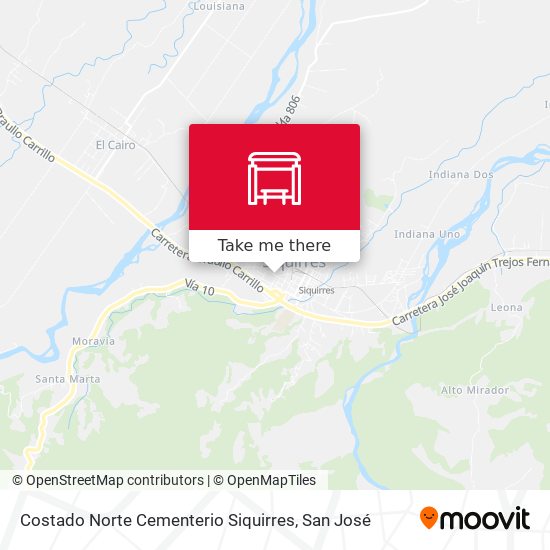 Costado Norte Cementerio Siquirres map