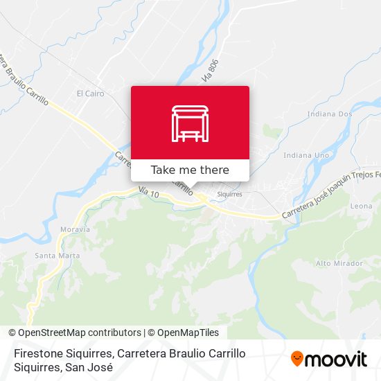 Firestone Siquirres, Carretera Braulio Carrillo Siquirres map
