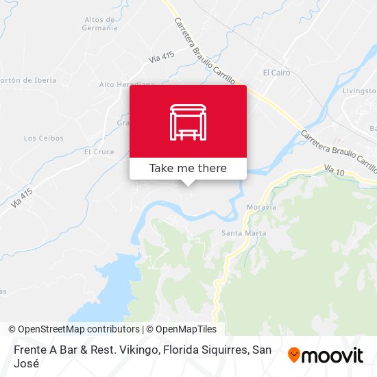 Frente A Bar & Rest. Vikingo, Florida Siquirres map