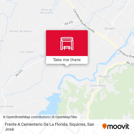 Mapa de Frente A Cementerio De La Florida, Siquirres