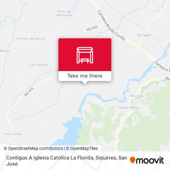 Contiguo A Iglesia Católica La Florida, Siquirres map