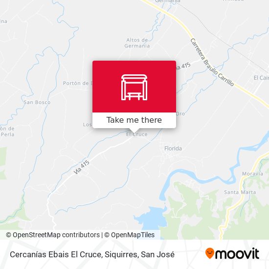 Cercanías Ebais El Cruce, Siquirres map