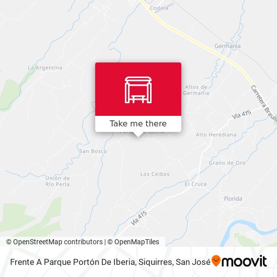 Mapa de Frente A Parque Portón De Iberia, Siquirres